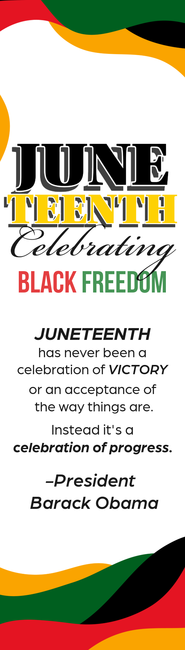 Juneteenth Celebrating black history bookmark