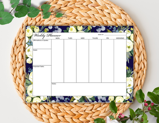 Blue Floral Weekly Planner