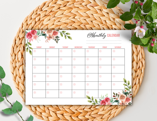 Ava Floral Monthly Planner