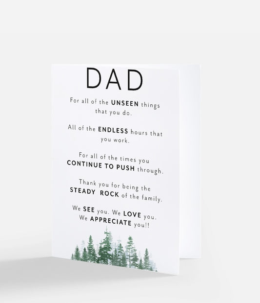Dad We Appreciate You card