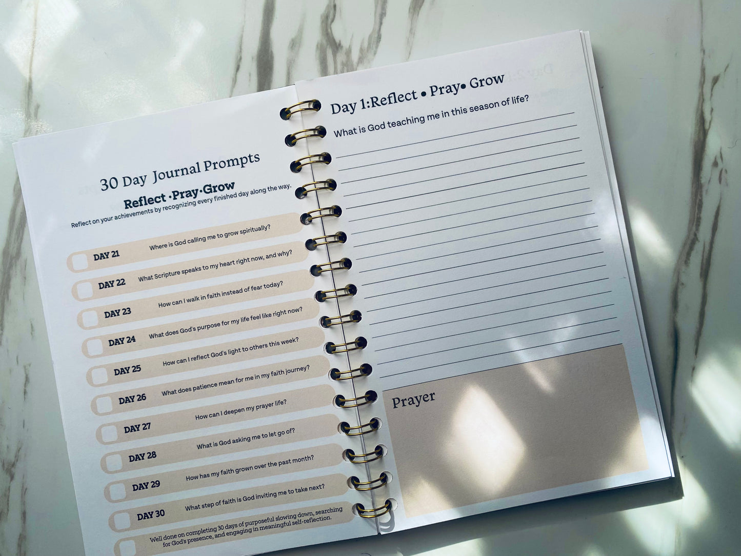 A Gentle 30-Day Faith Brown Journaling Guide Hardback