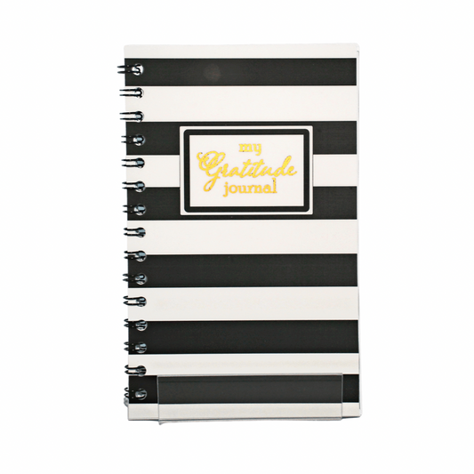 Black and White Stripped-Gratitude Journal